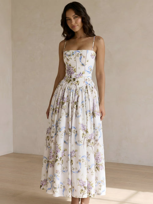 Isolde-Floral Midi Dress - Vessita