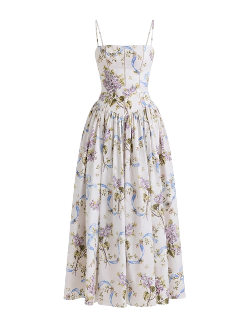 Isolde-Floral Midi Dress - Vessita