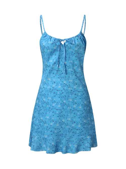 Lily-Tie Front Mini Dress - Vessita