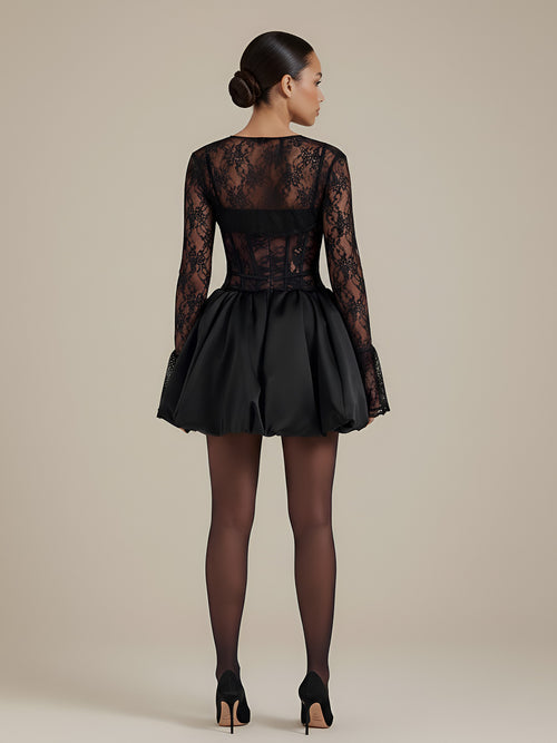 Vera-Lace Puff Dress - Vessita