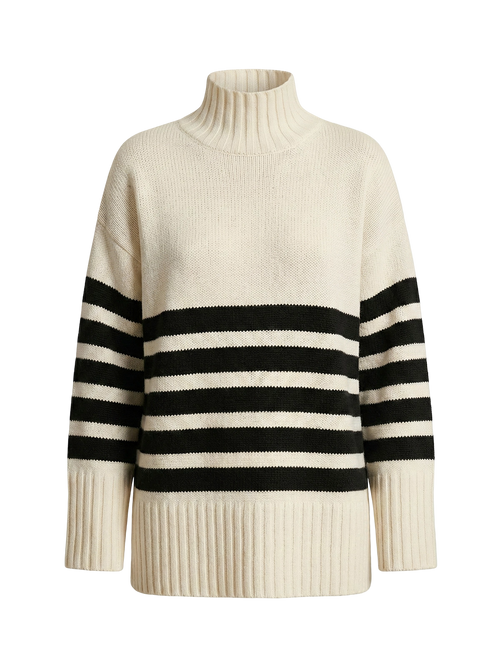 Lora–Striped Cozy Pullover - Vessita