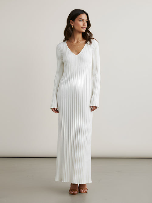 Lavi-Textured Long Dress - Vessita