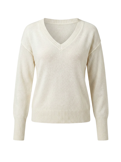 Risa–V Cut Sweater - Vessita