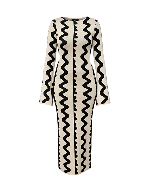 Zara–Wave Knit Dress - Vessita