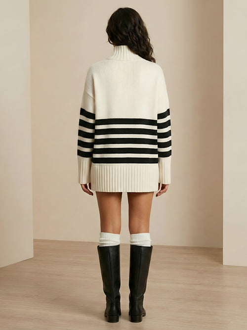 Lora–Striped Cozy Pullover - Vessita