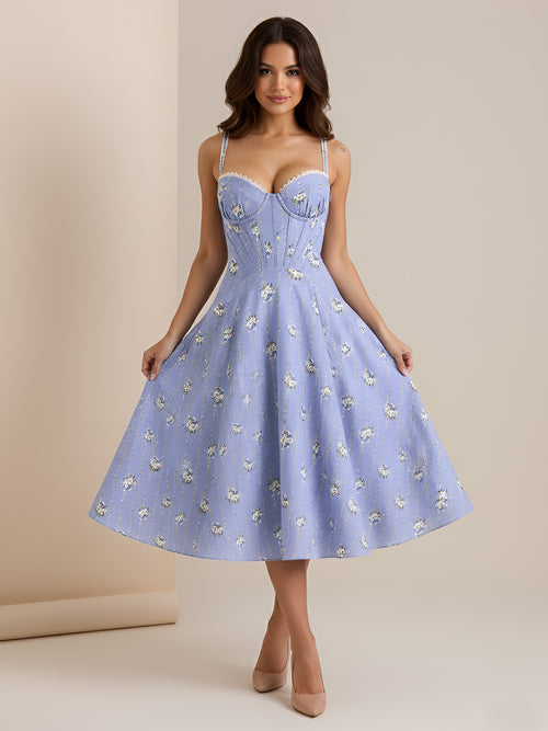 Tira-Floral Bustier Dress
