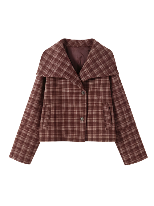 Nora-Plaid Short Coat