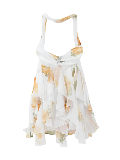 Liora-Floral Chiffon Dress