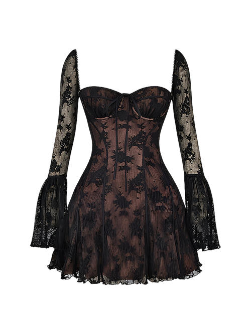 Ines-Flare Sheer Dress