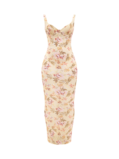 Zara-Ruched Maxi Dress - Vessita
