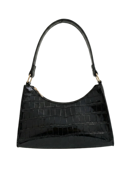 Nora-Glossy Croc Bag