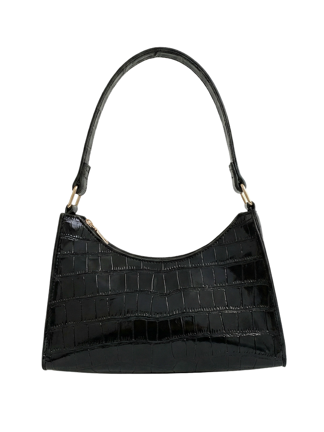 Nora-Glossy Croc Bag