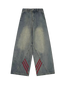 Ivy-Stripe Wide Jeans