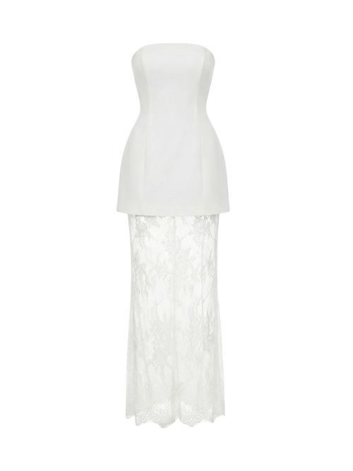 Ziora-Lace Overlay Dress