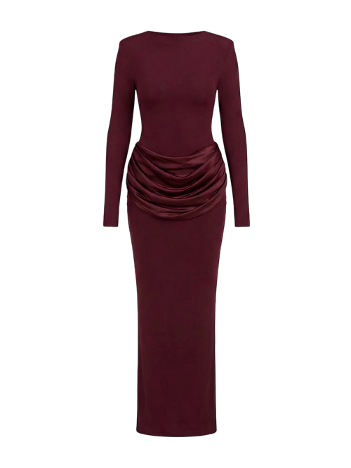 Lina-Drape Maxi Dress