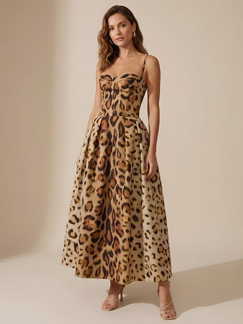 Esme-Animal Midi Dress - Vessita