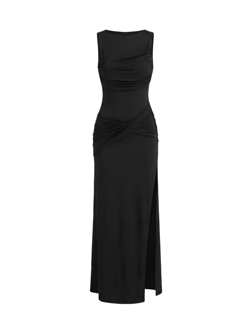 Belle-Draped Maxi Gown