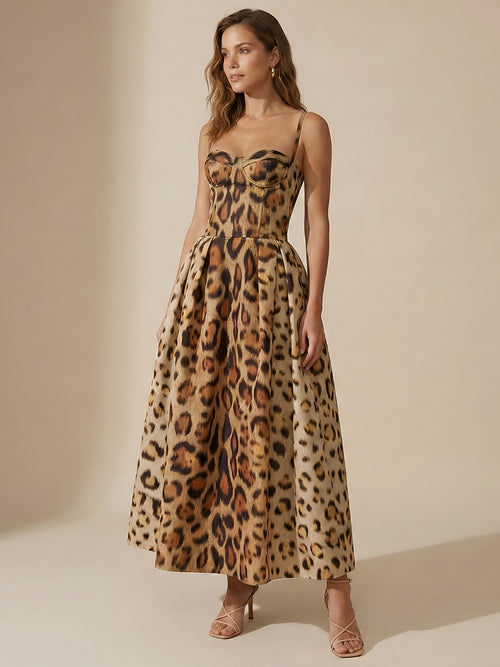 Esme-Animal Midi Dress - Vessita