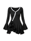 Lucia-Ruffle Button Dress