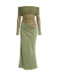 Eliya-Mesh Drape Gown