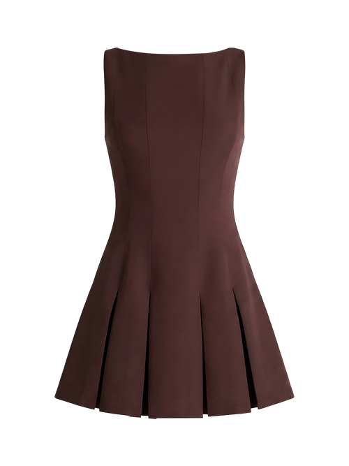 Eris-Pleated Mini Dress - Vessita