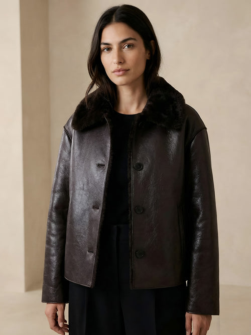 Nina-Leather Fur Jacket