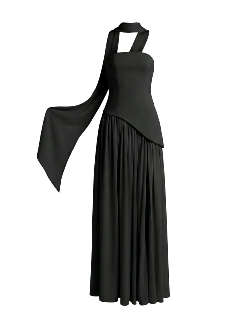Nera-Asymmetry Slit Dress