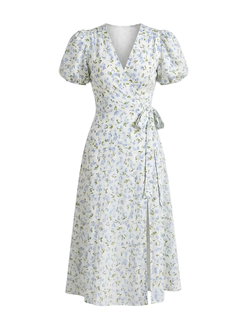 Alia-Wrap Midi Dress