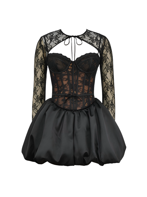 Vera-Lace Puff Dress - Vessita
