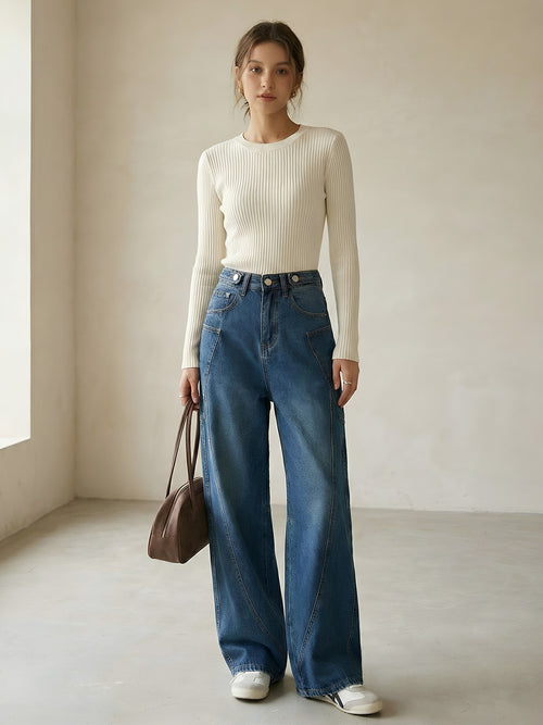 Nora-Cargo Wide Jeans