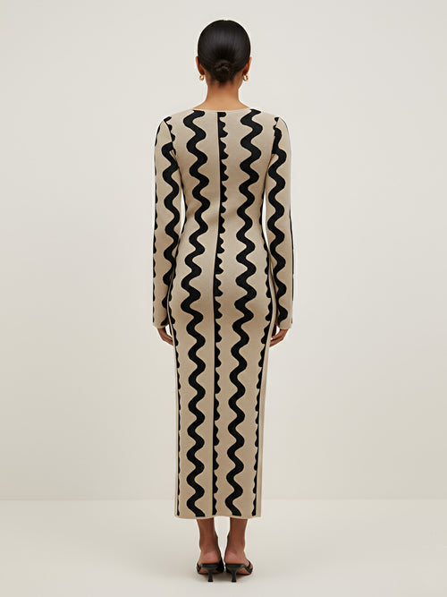 Raya–Wave Sculpt Dress - Vessita