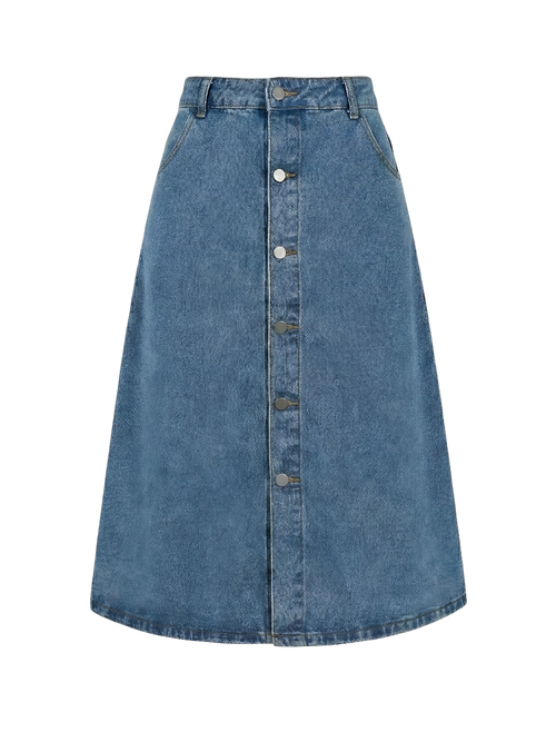 Sera–Denim Aline Skirt - Vessita