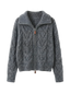 Ayla-Cable Knit Zip - Vessita