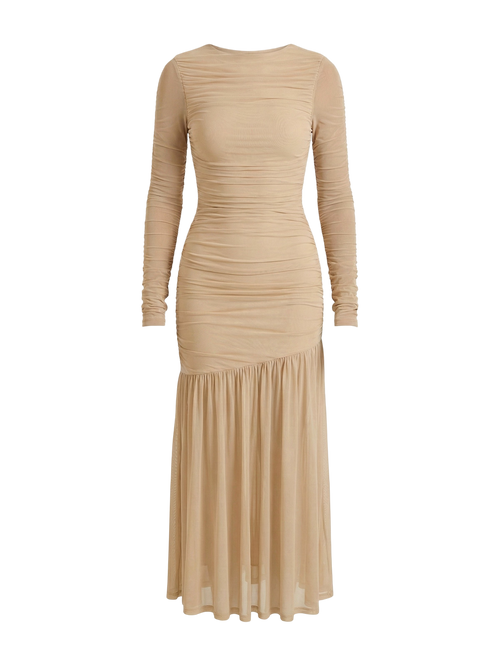 Soraya-Mesh Drape Dress