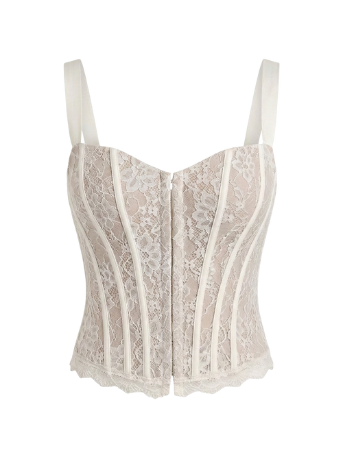 Kaia–Floral Lace Corset - Vessita