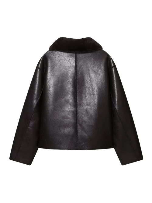 Nina-Leather Fur Jacket