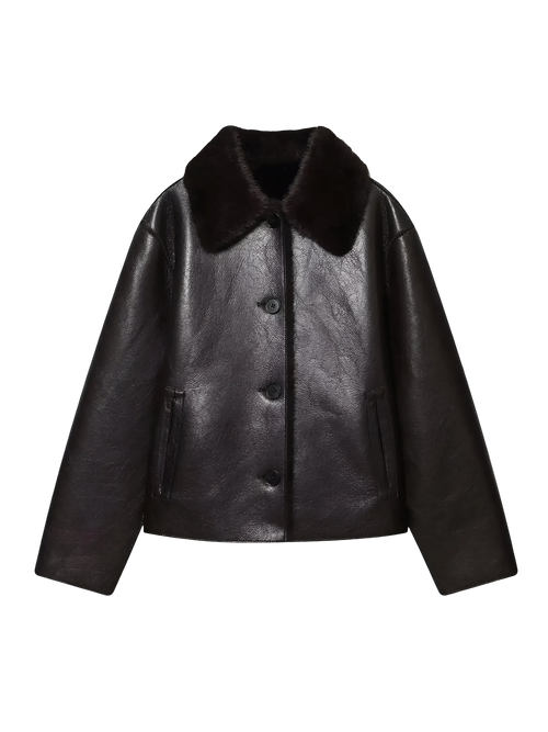 Nina-Leather Fur Jacket