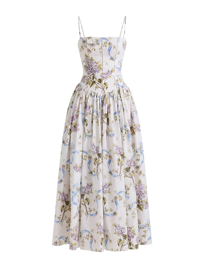 Isolde-Floral Midi Dress - Vessita