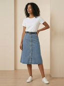 Sera–Denim Aline Skirt - Vessita
