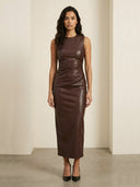 Meera-Brown Sculpt Gown