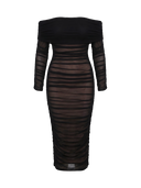 Elora-Mesh Midi Dress - Vessita