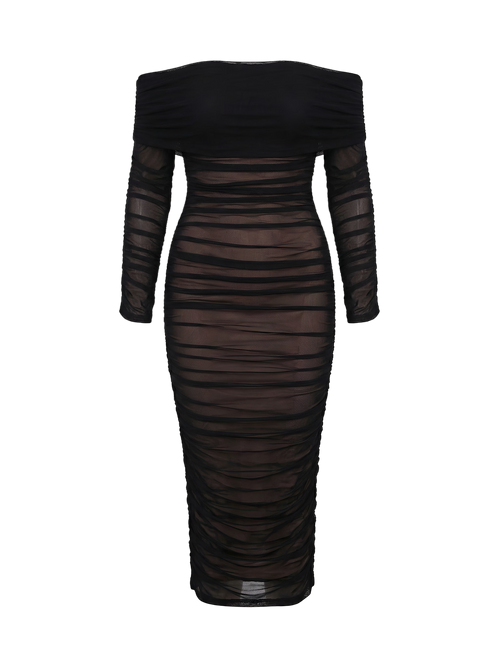 Elora-Mesh Midi Dress - Vessita