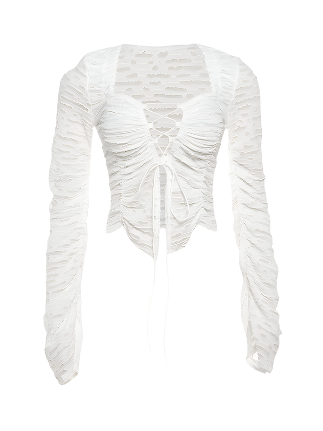 Liora-Lace Up Top - Vessita