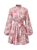 Renée-Vintage Print Dress - Vessita