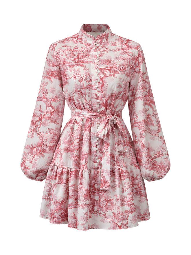 Renée-Vintage Print Dress - Vessita