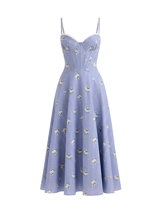 Tira-Floral Bustier Dress