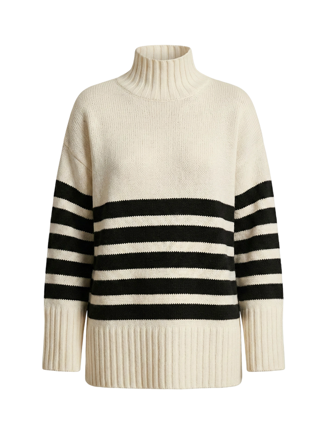 Lora–Striped Cozy Pullover - Vessita