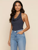 Amira-Striped Halter Top