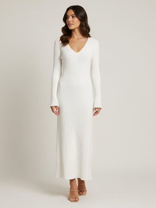Lavi-Textured Long Dress - Vessita