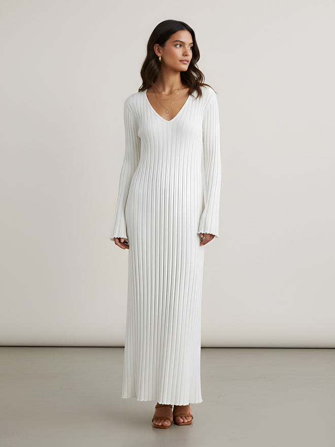 Lavi-Textured Long Dress - Vessita